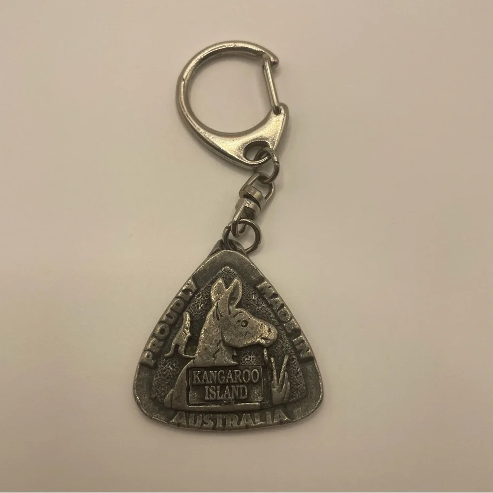 Kangaroo Island Souvenir Keychain Sterling Pewter By Murray Views Rare Vintage